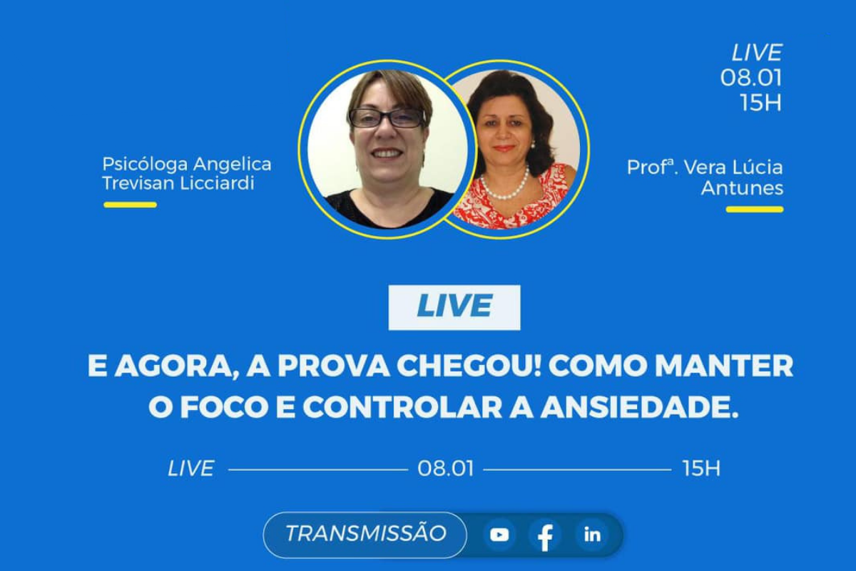 Objetivo promove live sobre como controlar a ansiedade para os vestibulares
