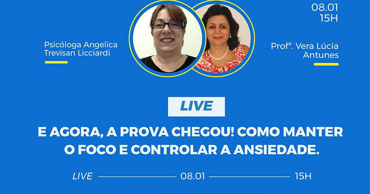 Objetivo promove live sobre como controlar a ansiedade para os vestibulares