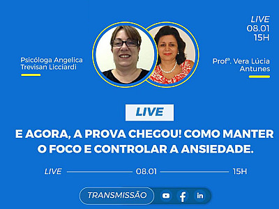 Objetivo promove live sobre como controlar a ansiedade para os vestibulares