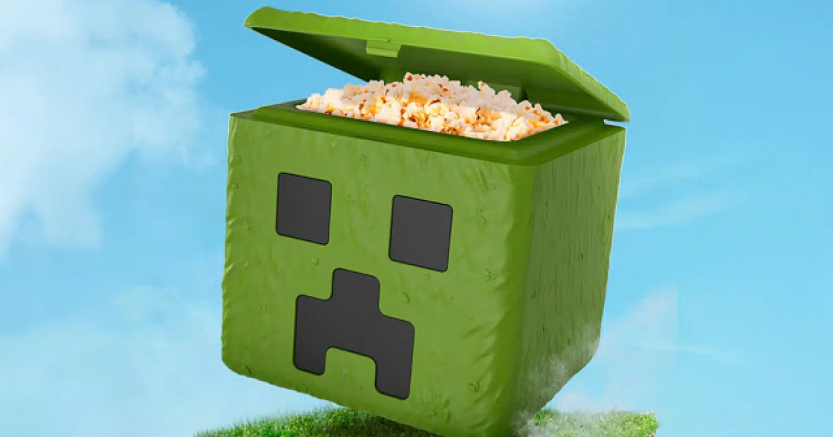 Cinemark traz combo de pipoca de Minecraft para celebrar novo filme