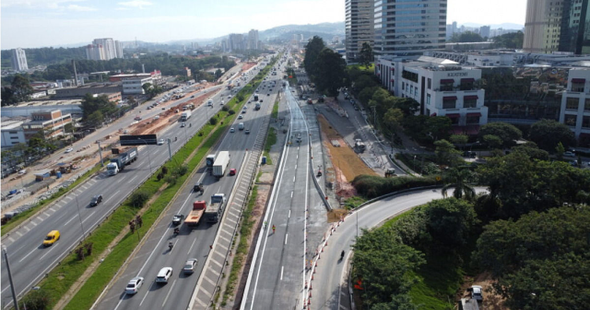 Adequação de traçado da pista da Castello Branco na região do Shopping Iguatemi é concluída
