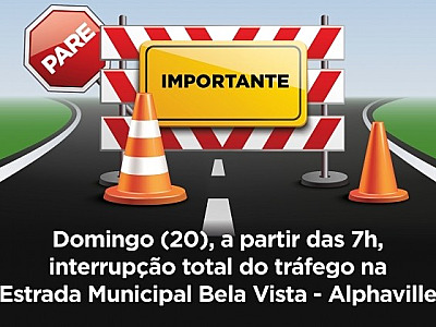 Estrada Municipal Bela Vista tem tráfego total interrompido neste domingo (20)