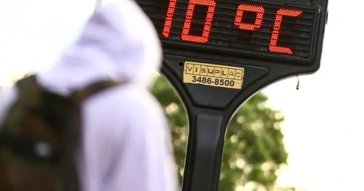 Nova onda de frio: Região deve ter temperatura mínima próxima dos 10ºC