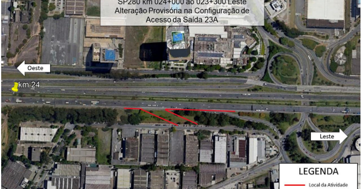 CCR ViaOeste fará a antecipação da alça de saída 23-A a partir de sábado (30)