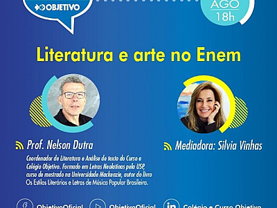Objetivo promove live com o tema “Literatura e Arte no ENEM”