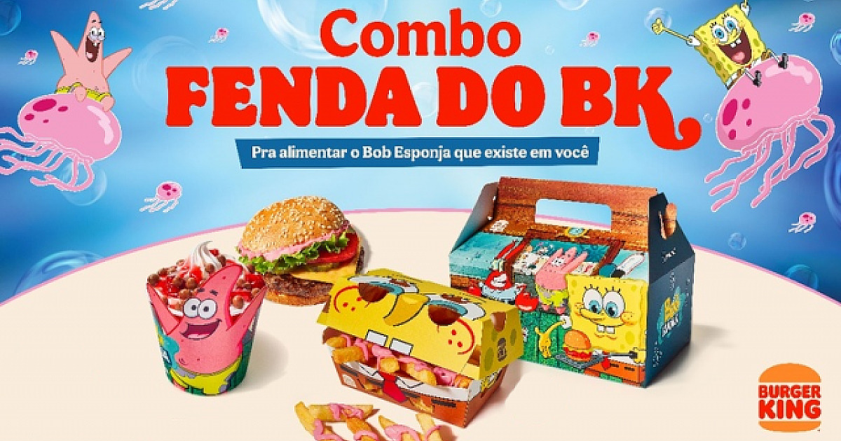 Burger King lança combo inspirado no universo de Bob Esponja