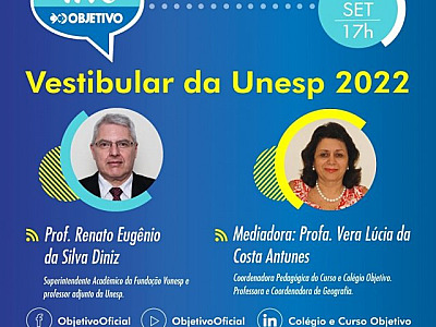 Objetivo promove live sobre o vestibular da Unesp 2022