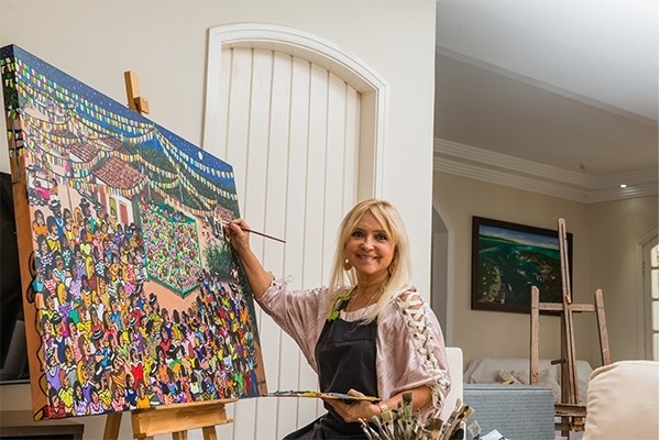 Artista plástica de Alphaville usa naif para retratar as memórias da infância no Pernambuco