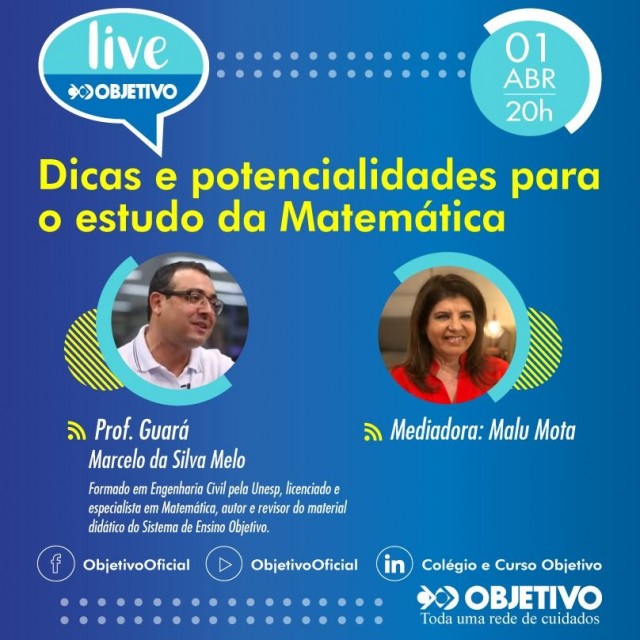 Objetivo promove live sobre como estudar Matemática para os vestibulares