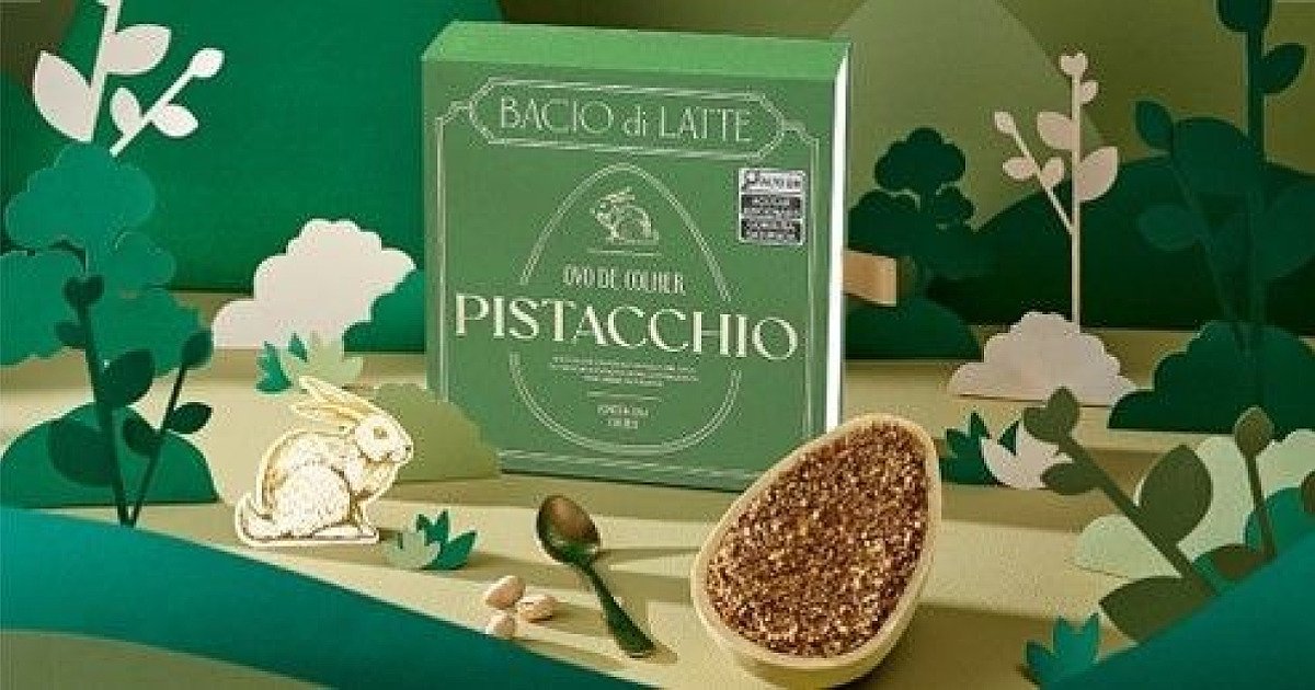 Bacio di Latte aposta em Ovo de Pistacchio para a Páscoa 2024