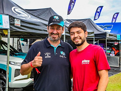 Filho dos pilotos e empresários de Alphaville, Glauber Fontoura e Sandra Dias, estreia na Mitsubishi