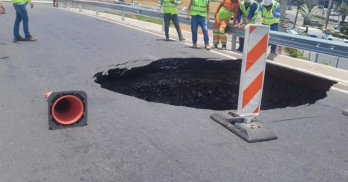 Alça de acesso da Castello Branco é interditada após afundamento de pista