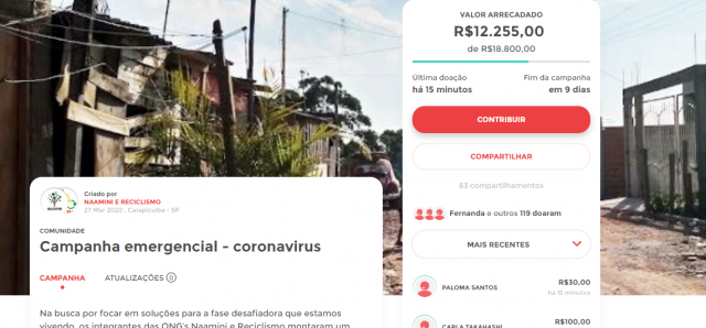 ONG da região cria campanha para ajudar famílias de Carapicuíba