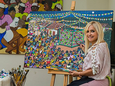 Marilene Gomes retrata migração e cultura nordestinas em exposição