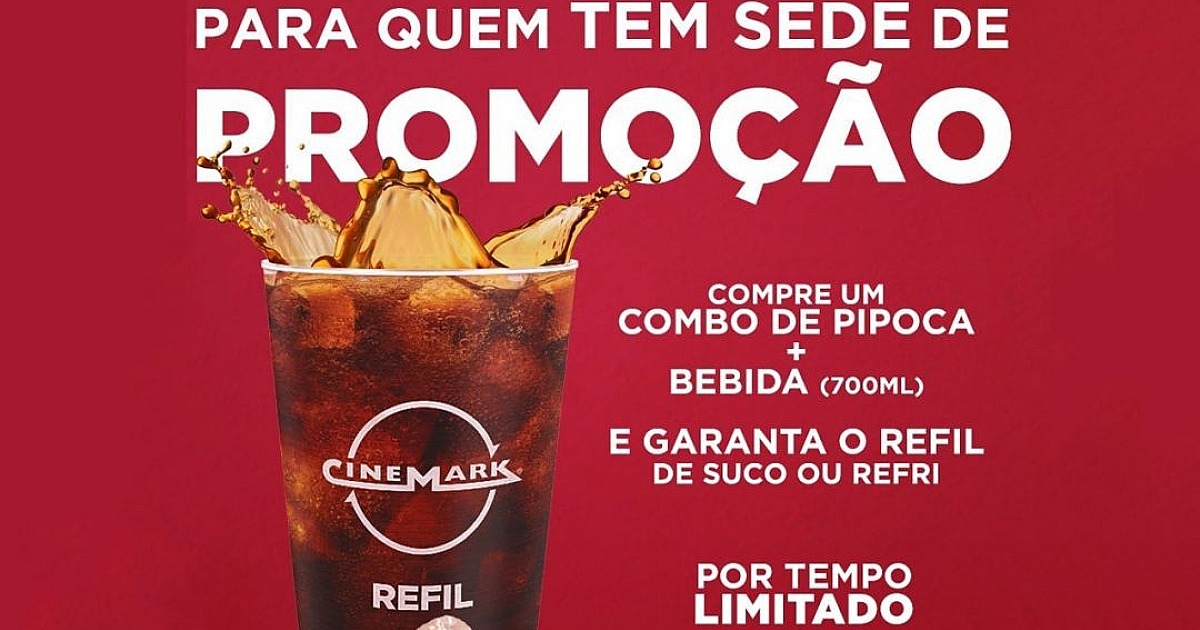 Cinemark vai oferecer refil de bebida em edição limitada