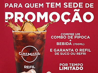 Cinemark vai oferecer refil de bebida em edição limitada