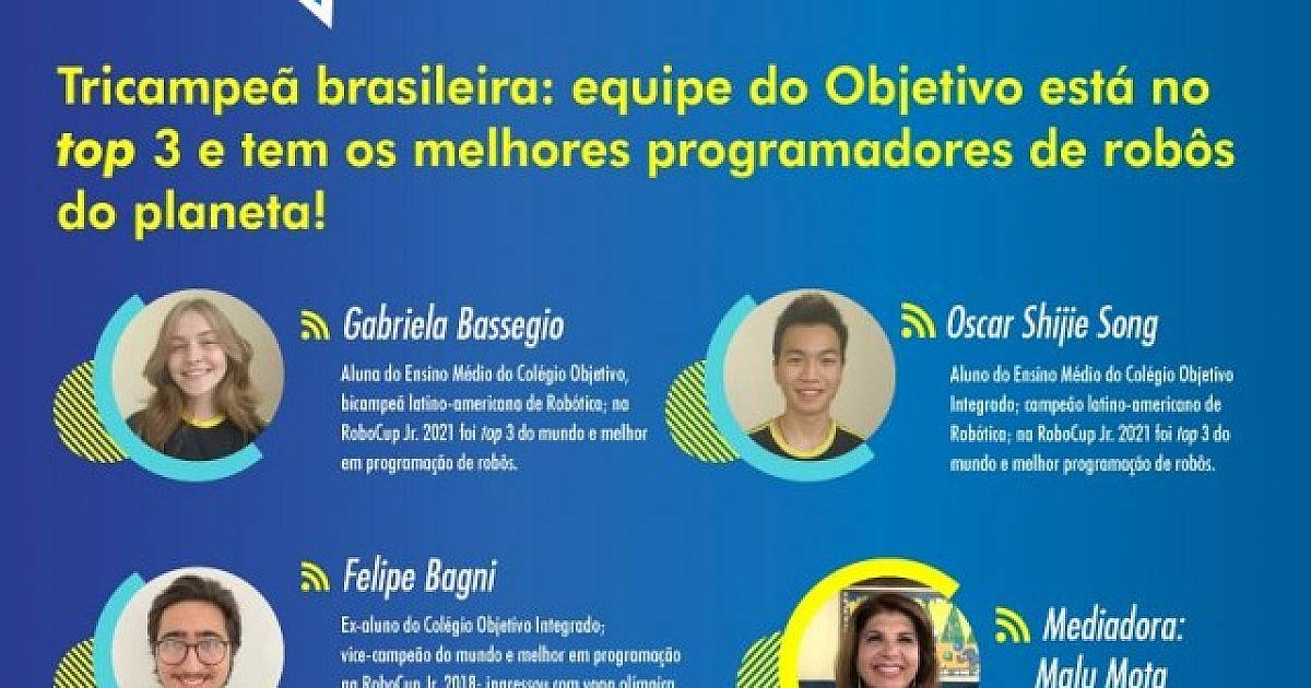 Objetivo promove live com programadores de robôs