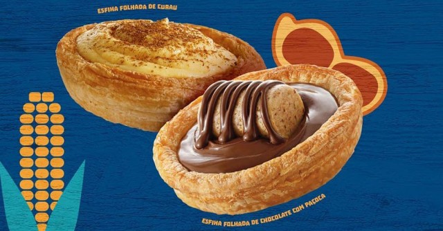 Habib’s lança esfiha folhada de curau e de chocolate com paçoca