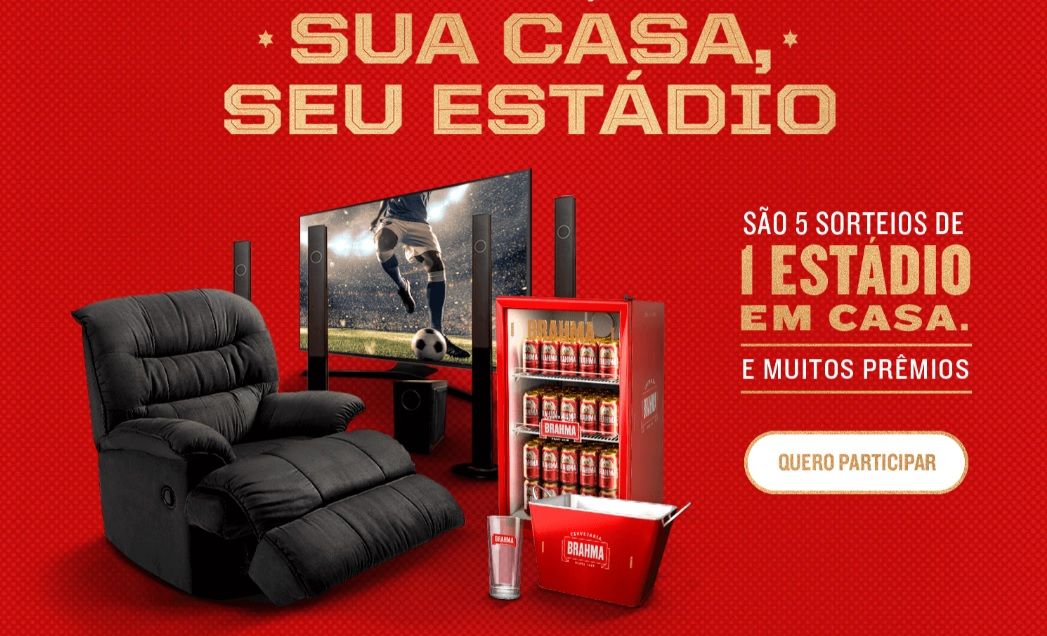 Brahma irá sortear kits para levar o estádio de futebol até a casa dos consumidores