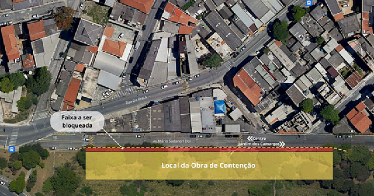 Para obras na Castello Branco, faixa da direita da Av. Mario Sadanori Doi será bloqueada