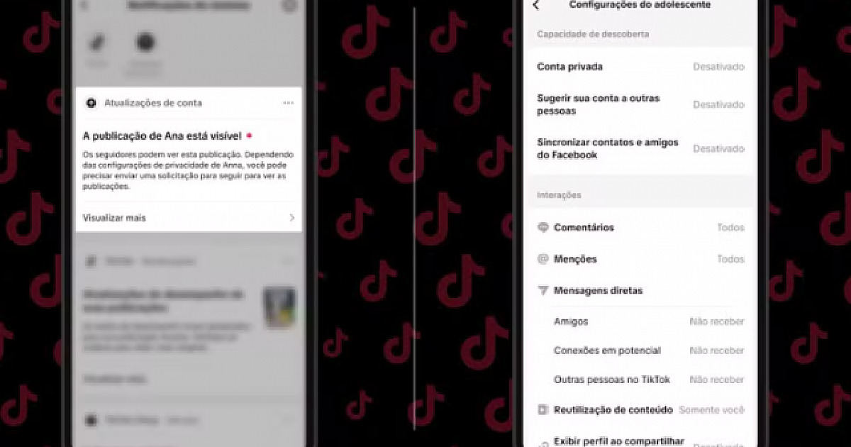 TikTok vai avisar pais quando filhos fizerem postagens