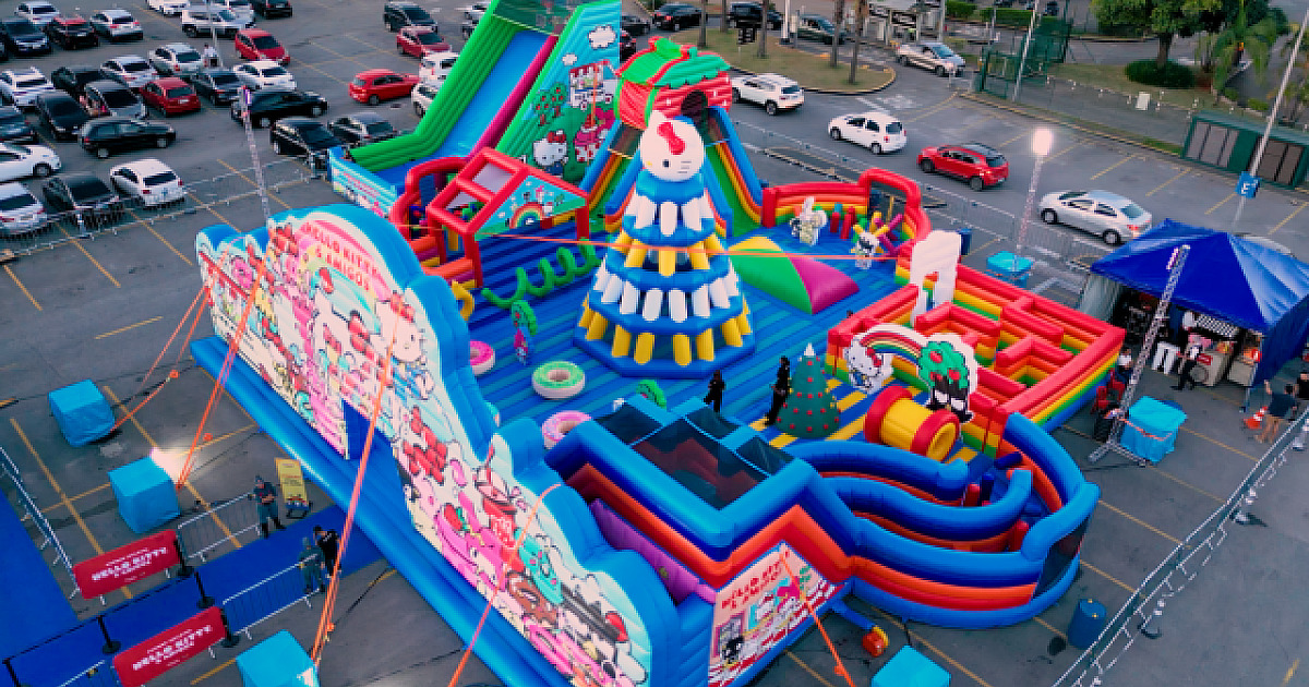 Parque Inflável da Hello Kitty & Amigos segue até o dia 18 no Shopping Tamboré