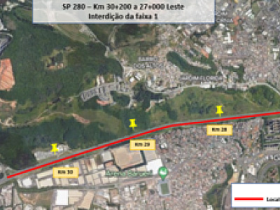 Para seguir com obras na Castello Branco, CCR interdita uma faixa da rodovia