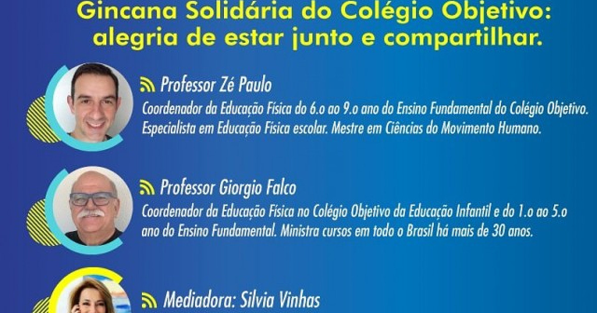 Objetivo conta em live o sucesso pedagógico de suas gincanas