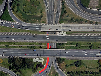 Para simulação temporária, CCR ViaOeste interdita faixa sob o viaduto de acesso para Alphaville