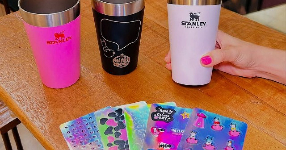 Milky Moo celebra 5 anos com copos temáticos em parceria com Stanley