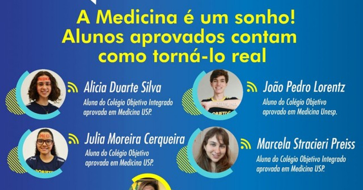Objetivo traz alunos aprovados em Medicina na USP e Unesp para live