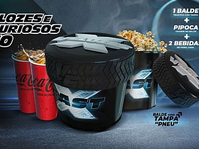Cinépolis cria combo de "Velozes e Furiosos 10" com tampa em formato de pneu