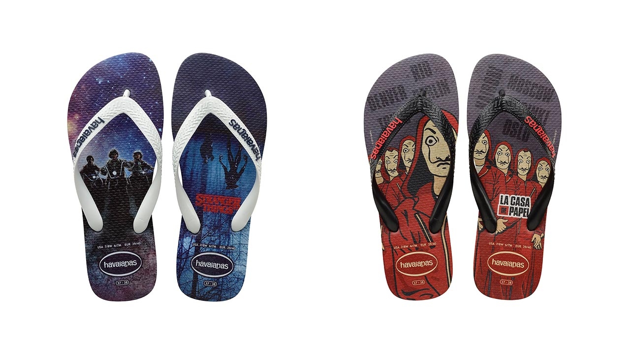 Havaianas e Netflix lançam sandálias de “La Casa de Papel” e “Stranger Things”