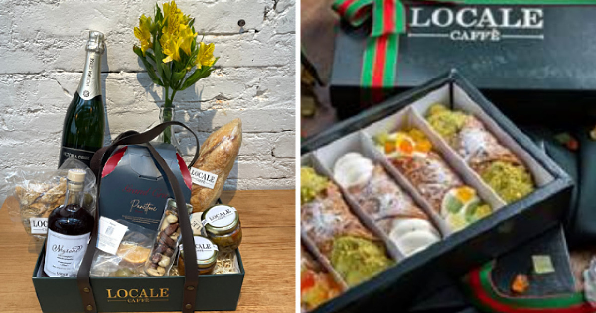 Locale Caffè oferece cestas e caixas de cannoli para presentear no fim de ano