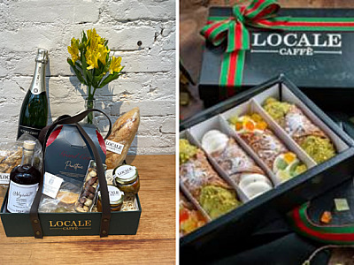 Locale Caffè oferece cestas e caixas de cannoli para presentear no fim de ano