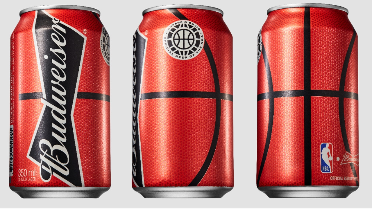 Budweiser lança latinhas com design inspirado em bolas de basquete