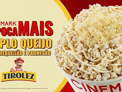 Tirolez e Cinemark lançam pipoca com duplo queijo e snack infantil