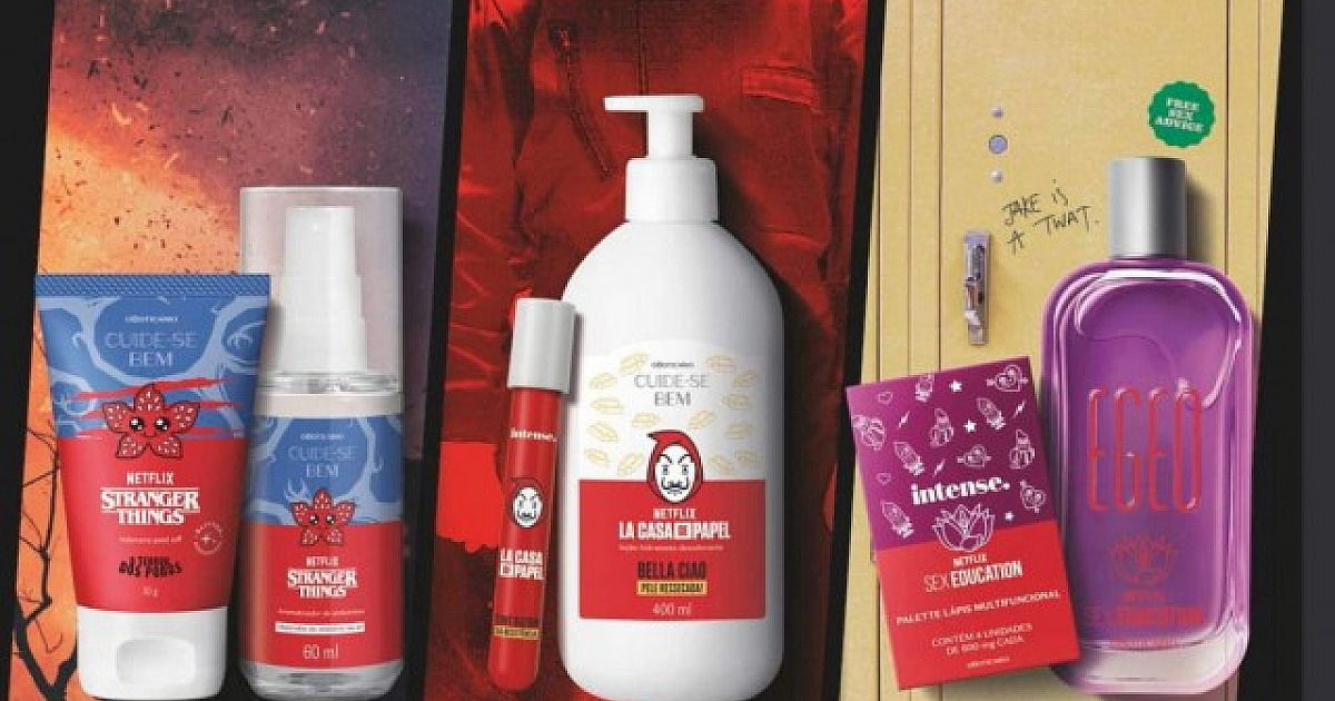O Boticário e Netflix lançam produtos inspirados em séries