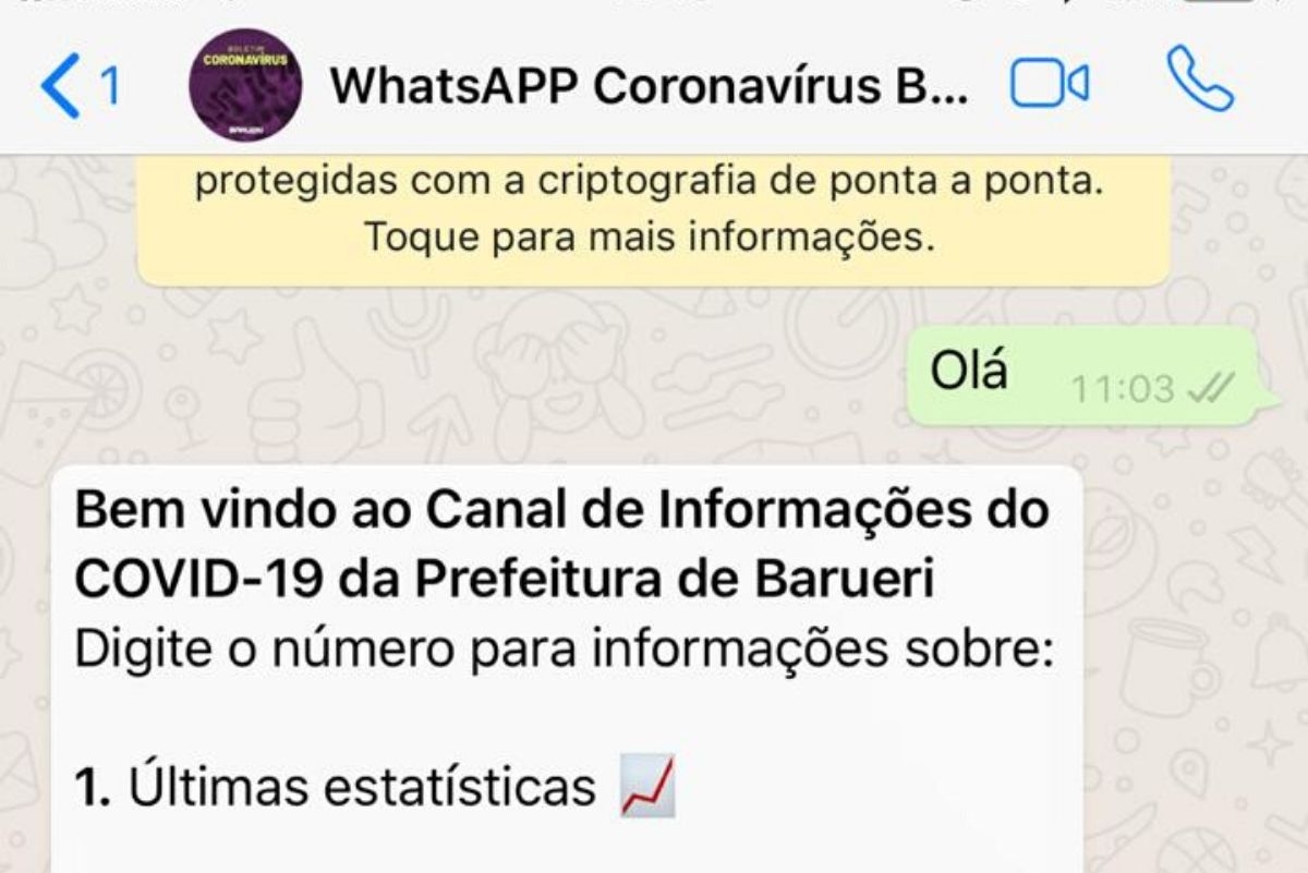 Barueri cria canal para sanar dúvidas sobre coronavírus