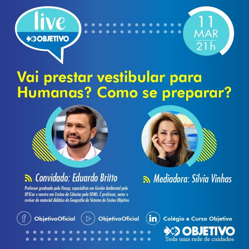 Objetivo traz live especial para quem quer seguir carreira na área de Humanidades