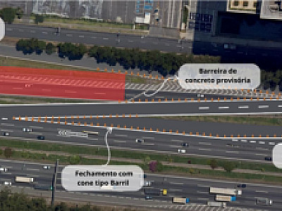 Para dar continuidade às obras na Castello Branco, CCR ViaOeste libera novo acesso provisório da pis