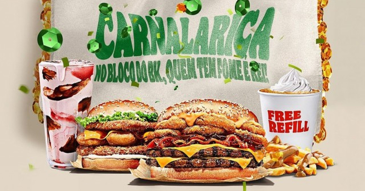 No clima da folia, Burger King lança combo ‘Carnalarica’