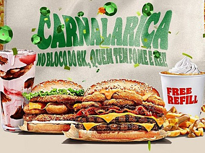 No clima da folia, Burger King lança combo ‘Carnalarica’