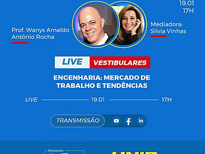 Professor de Engenharia da UNIP traz em live informações sobre a carreira