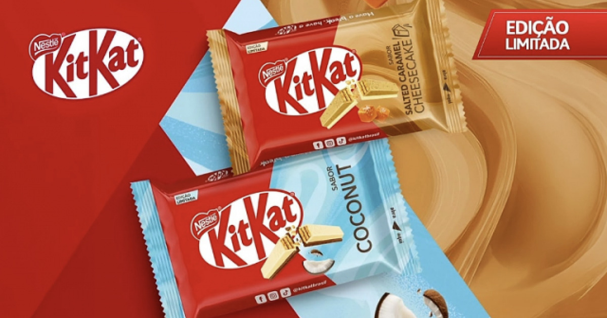 KitKat lança sabores Coconut e Salted Caramel Cheesecake em edição limitada