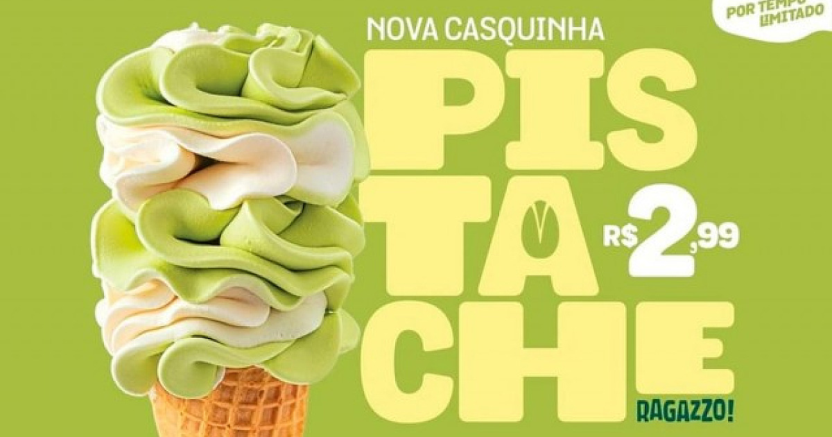 Ragazzo lança sorvete de Pistache