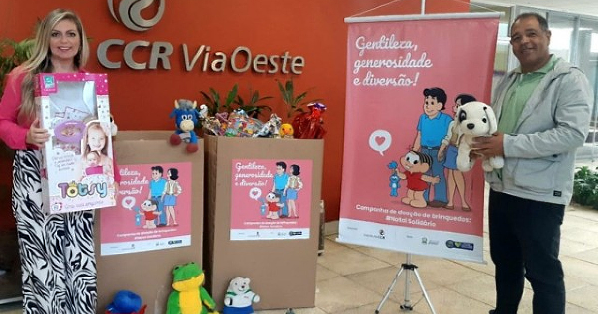 Apae Barueri recebe doação de brinquedos arrecadados pela CCR ViaOeste