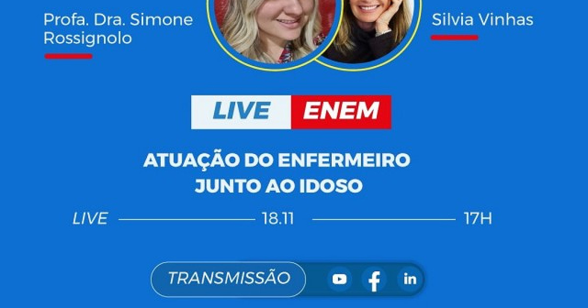 UNIP e Objetivo trazem doutora em Enfermagem para a live “Atuação do enfermeiro junto ao idoso”