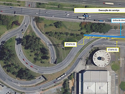 CCR ViaOeste fará implantação de drenagem para águas pluviais na região do Trevo de Alphaville