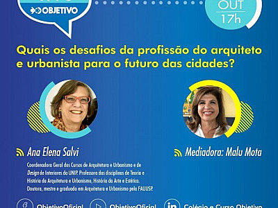Objetivo promove live sobre o curso de Arquitetura e Urbanismo